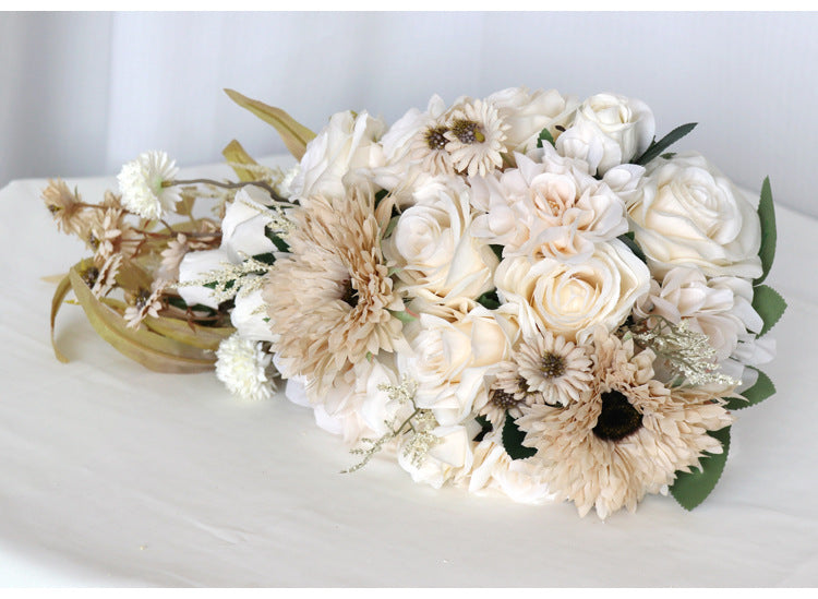 Cascade Bridal Bouquet in Brown for Wedding Party Proposal - KetieStory