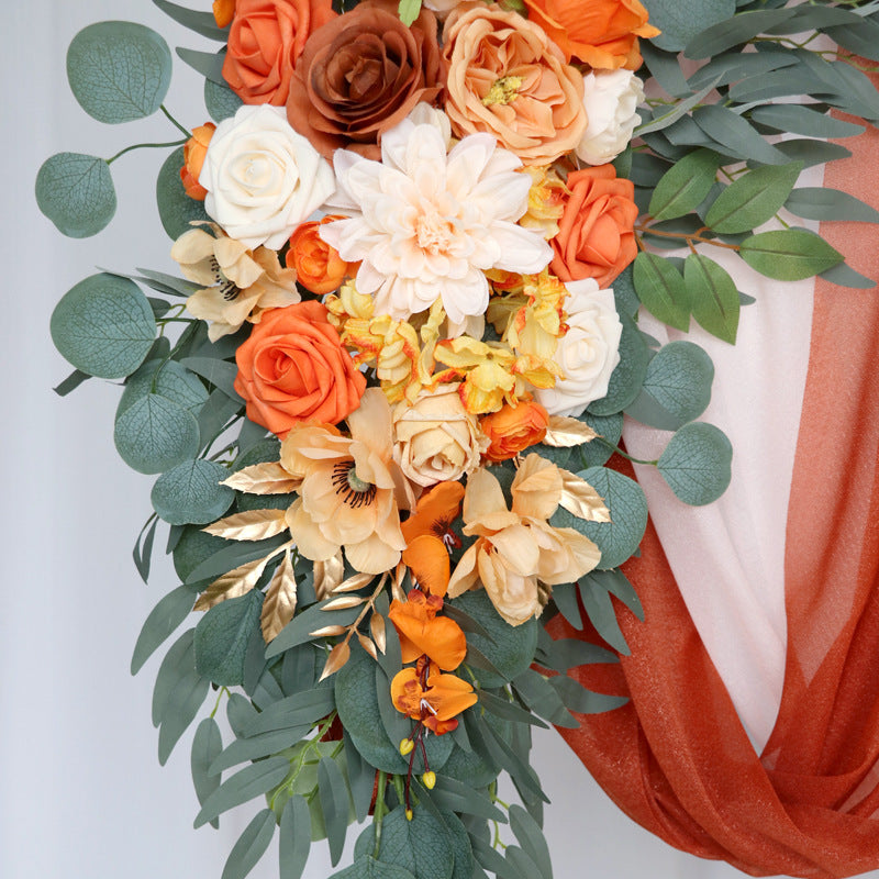 Champagne Orange Flower Set for Wedding Party Decor - KetieStory