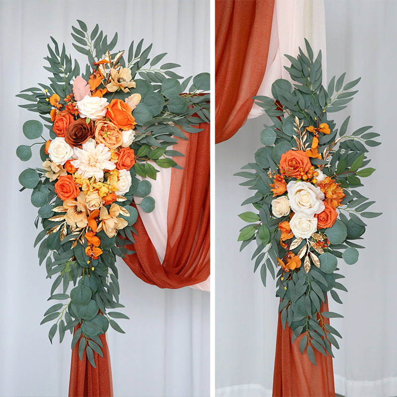 Champagne Orange Flower Set for Wedding Party Decor - KetieStory