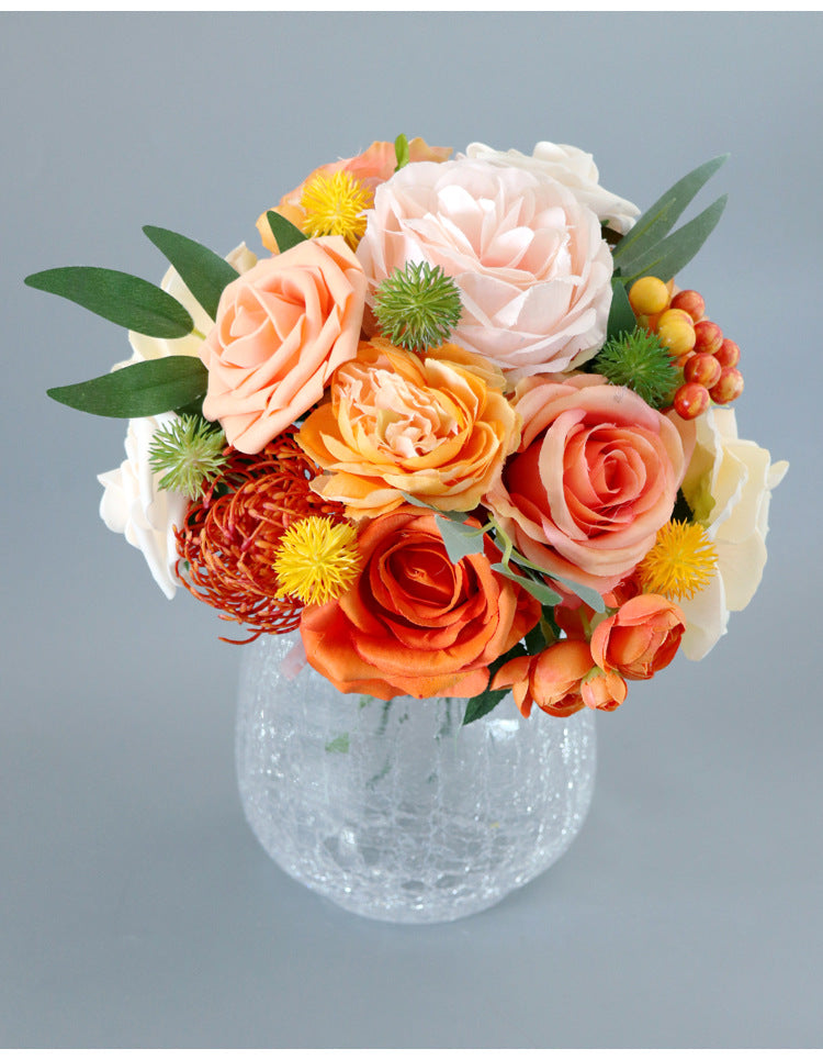 Flower Box Orange Roses Silk Flower for Wedding Party Decor Proposal - KetieStory