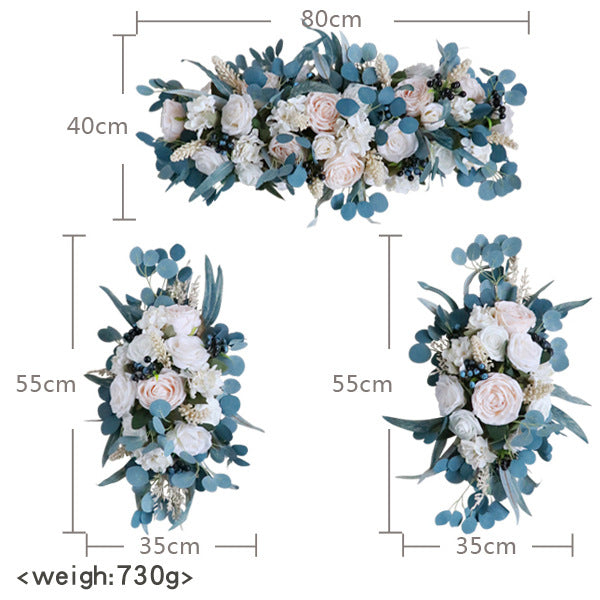 Dark Blue Arch Flower for Wedding Party Decor - KetieStory