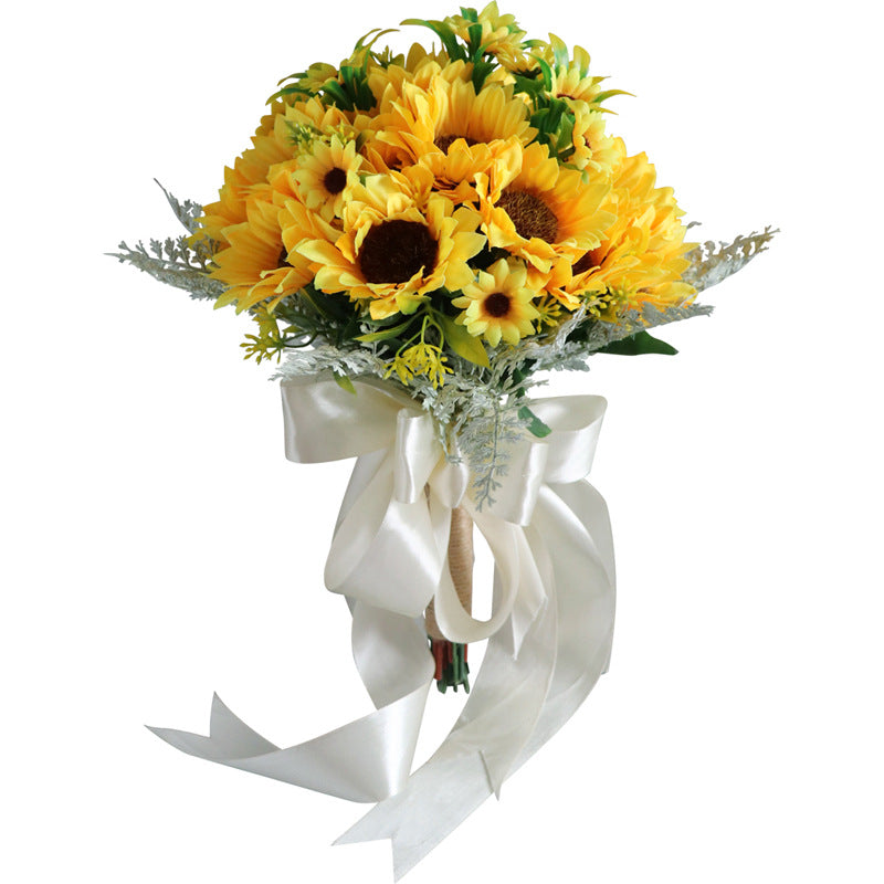 Bridal Bouquet Hemisphere Sunflower for Wedding Party - KetieStory