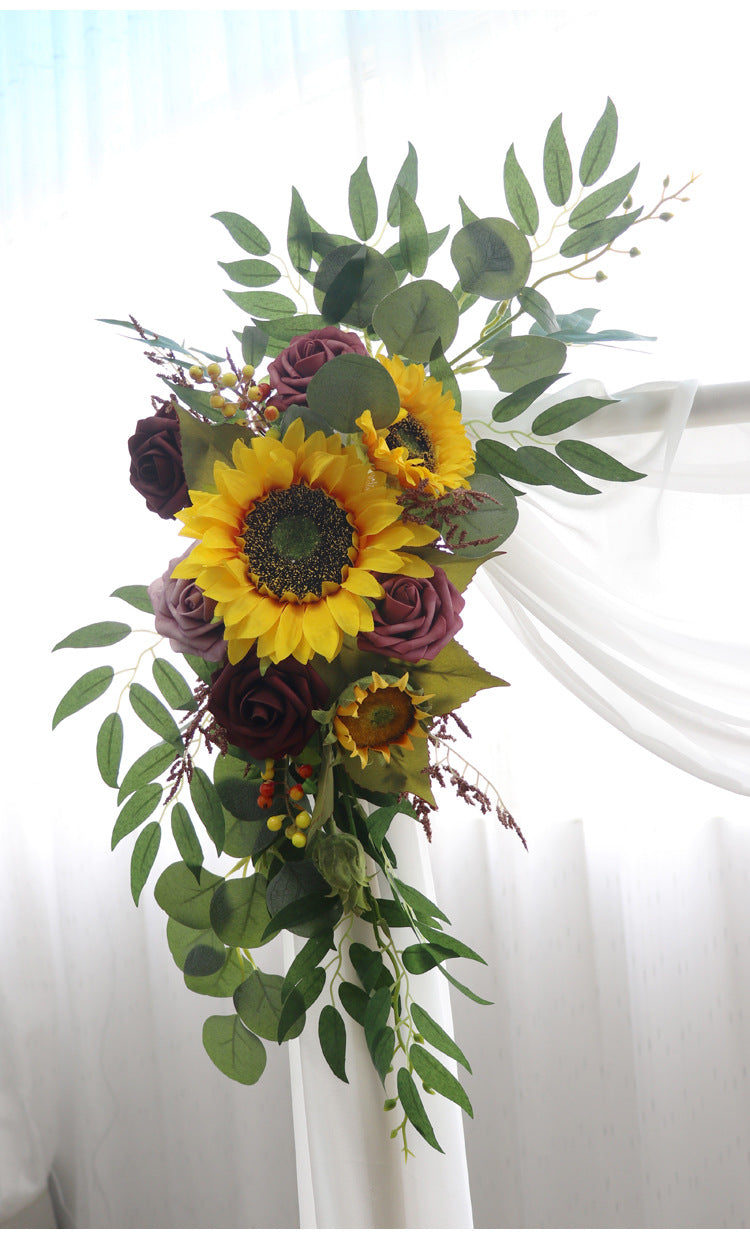 Sunflower Arch Flowers for Wedding Party Decor - KetieStory