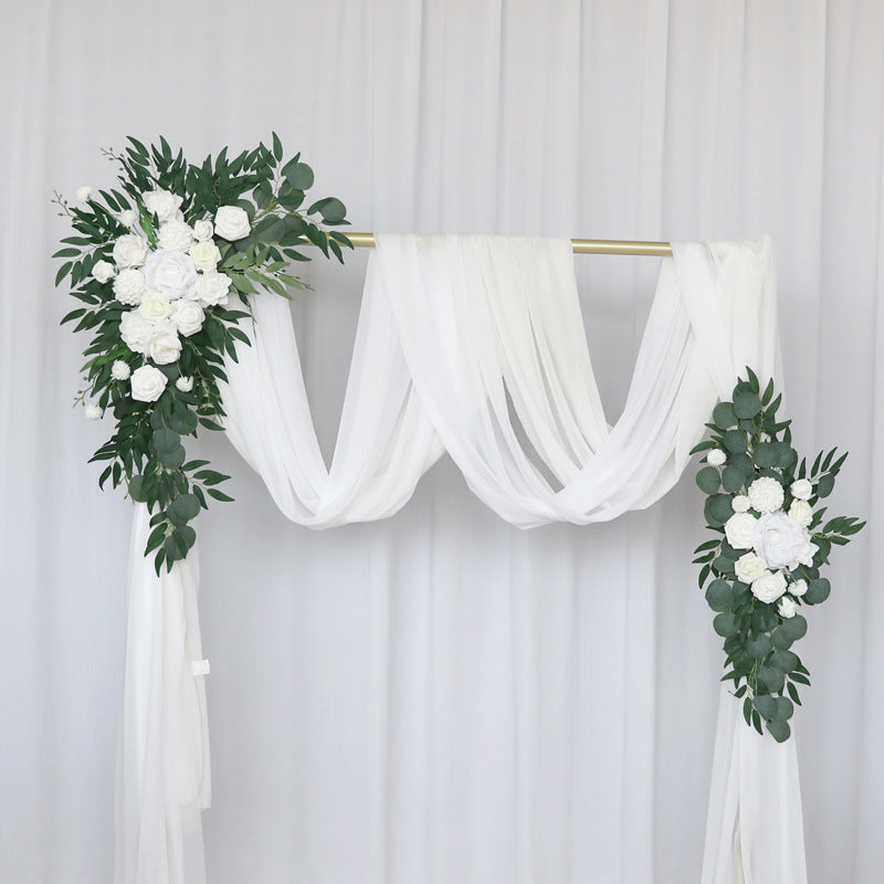 White & Green Arch Flowers for Wedding Party Decor - KetieStory