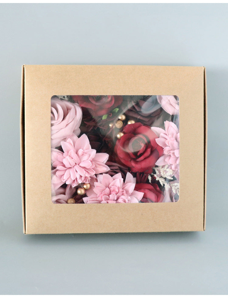 Pink Red Roses Flower Box Silk Flower for Wedding Party Decor Proposal - KetieStory